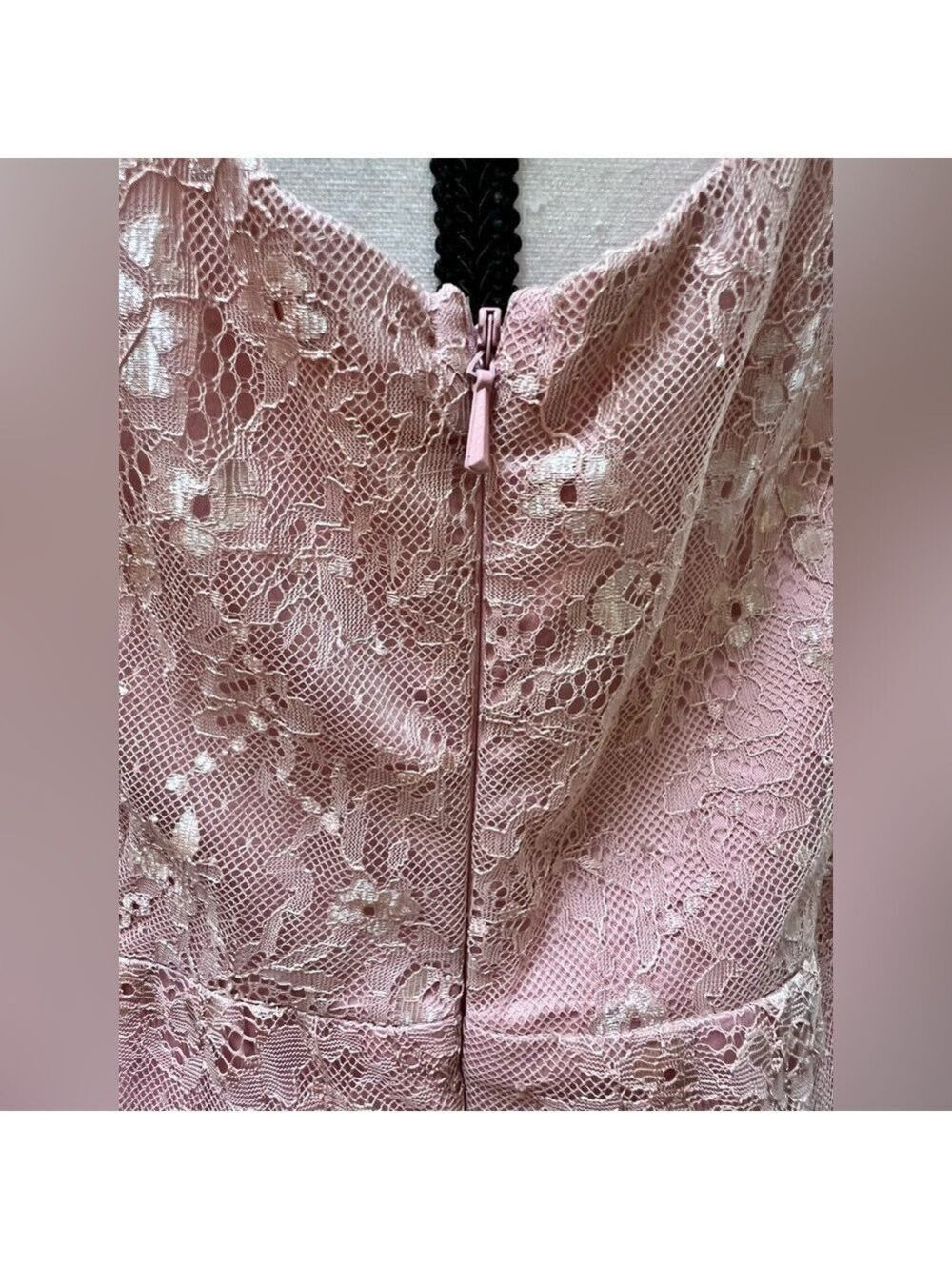 ModCloth Pink Lace Dress Large - Picture 9 of 12